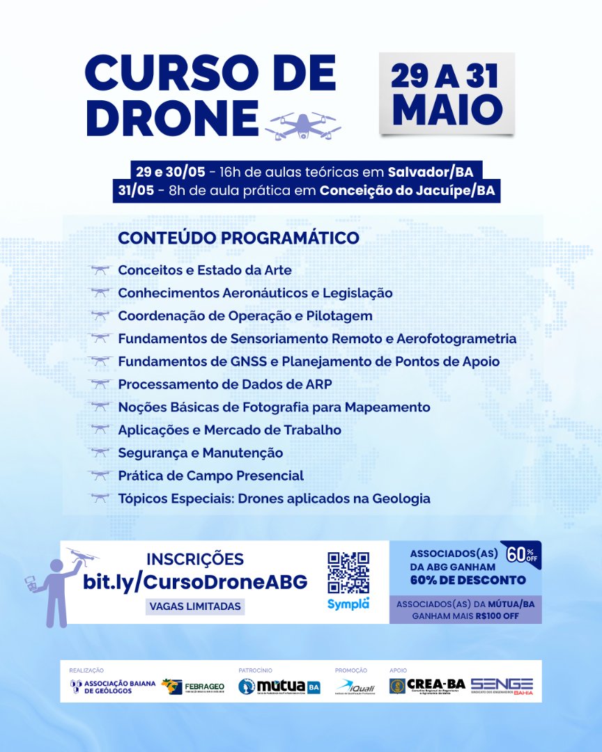 Foto que representa Curso de Drones promove formação prática com foco em Geociências e Meio Ambiente